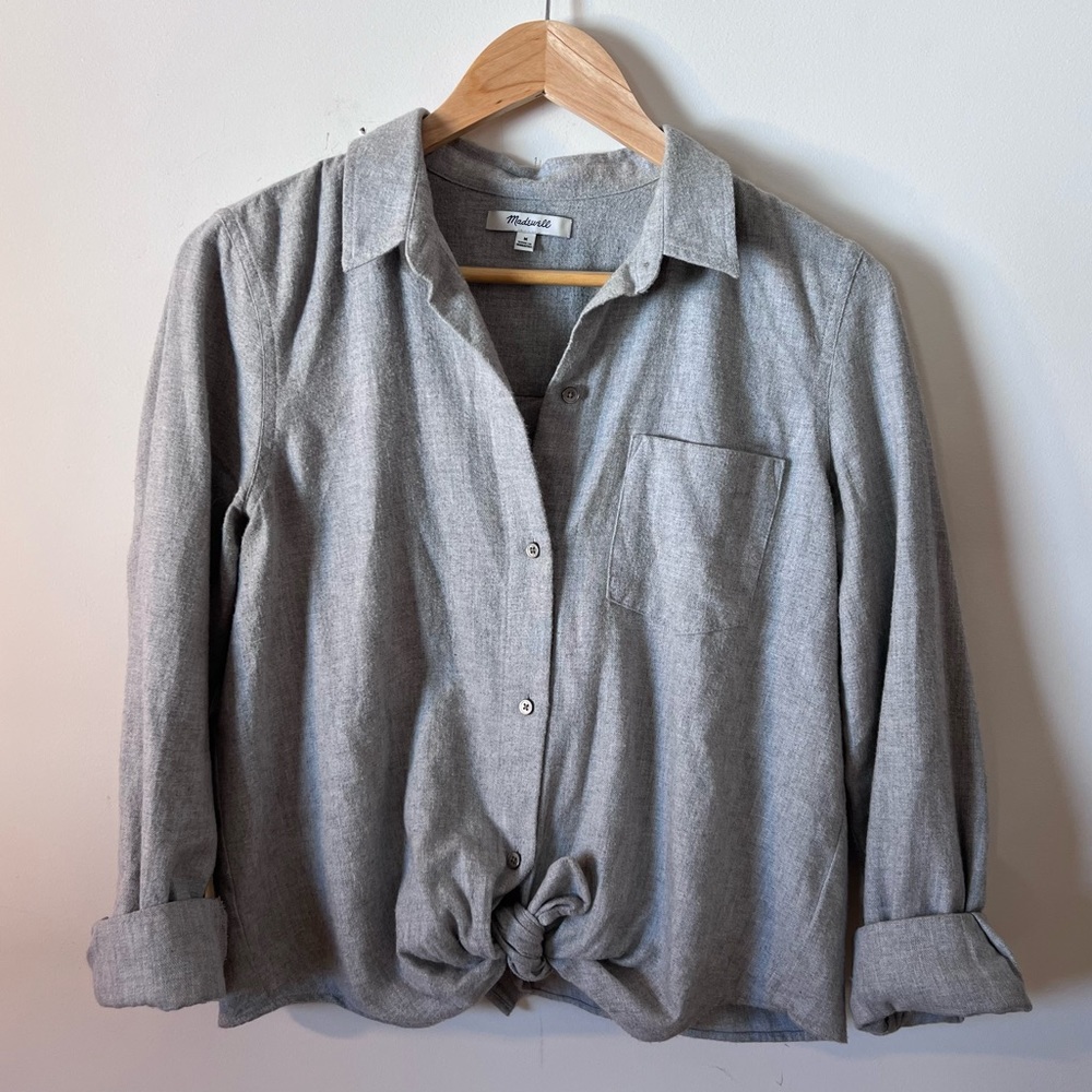Madewell Flannel Tie-Front Shirt